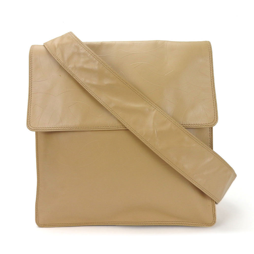 CHANEL Shoulder Bag leather beige Women
