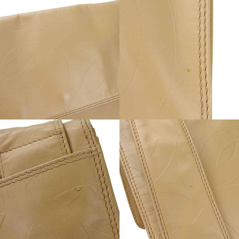 CHANEL Shoulder Bag leather beige Women