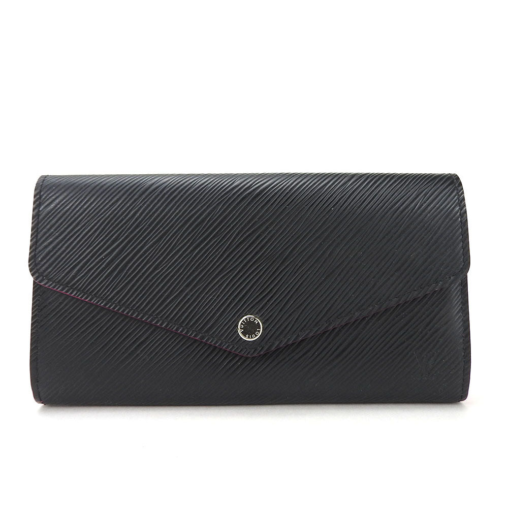LOUIS VUITTON Long Wallet Purse M64322 Epi Leather Noir Portefeuille Sara Women