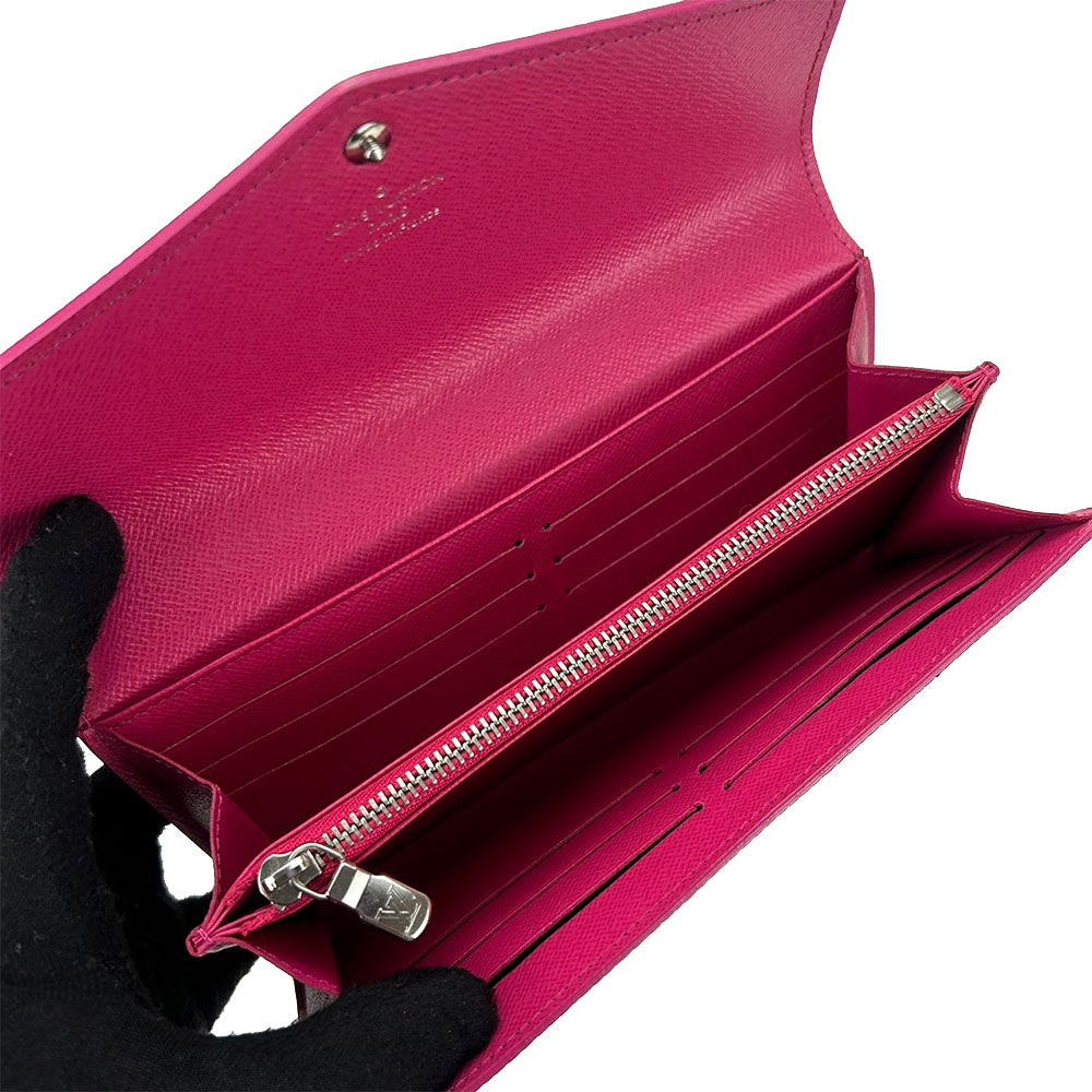 LOUIS VUITTON Long Wallet Purse M64322 Epi Leather Noir Portefeuille Sara Women