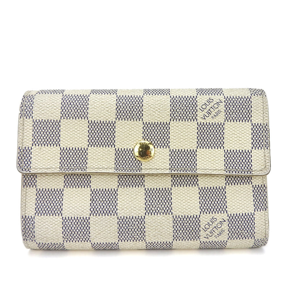 LOUIS VUITTON Tri-fold wallet N63068 Damier Azur white Portefeuille Alexandra Women