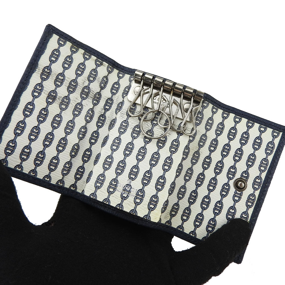 GUCCI Key case Key holder  256337 leather Navy Interlocking Women(Unisex)