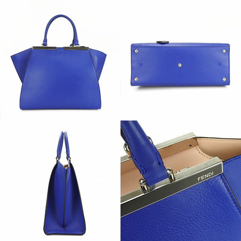 FENDI Handbag 8BH279 leather Blue type Trois Jules Women