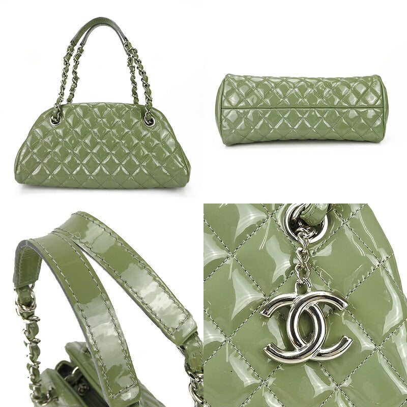 CHANEL Handbag enamel green Mademoiselle Bowling Women