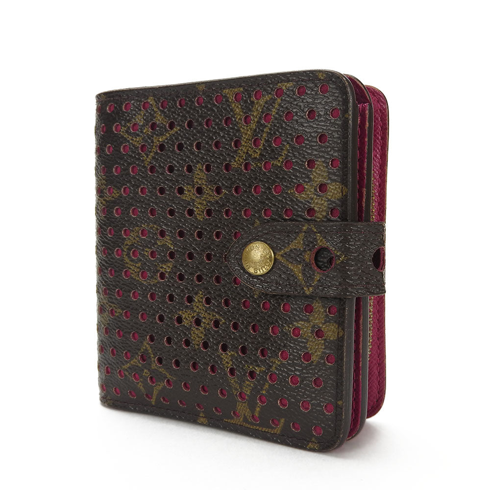 LOUIS VUITTON Bifold Wallet M95188 Monogram Perfo Fuchsia Women