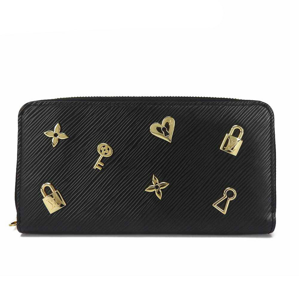 LOUIS VUITTON Long Wallet Purse M63991 Epi Leather Noir Love Lock Zippy Wallet Women