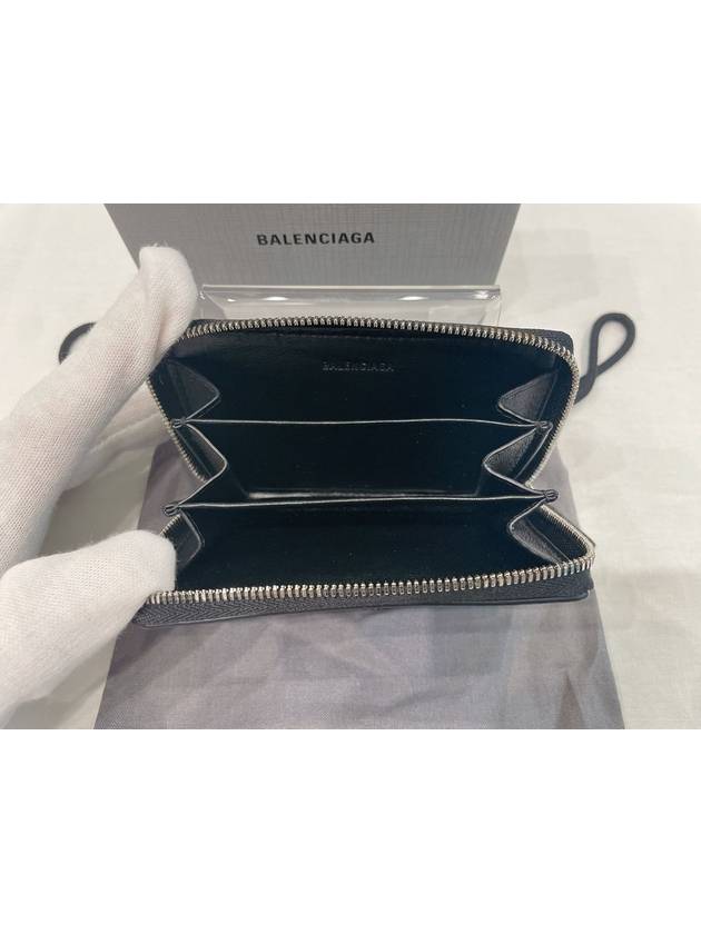 Luxury Balenciaga Trending 2026 Logo Zip Around Half Wallet Black