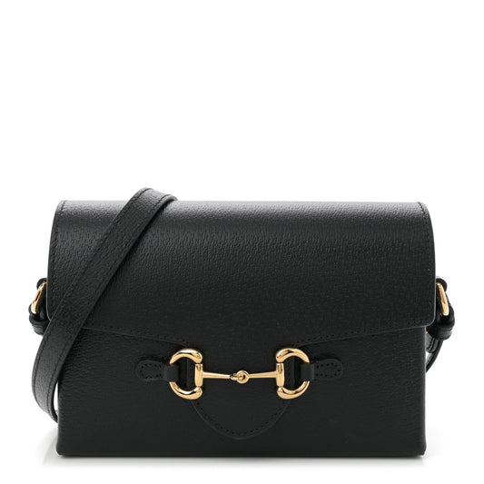Gucci Calfskin Horsebit 1955 Shoulder Bag Black