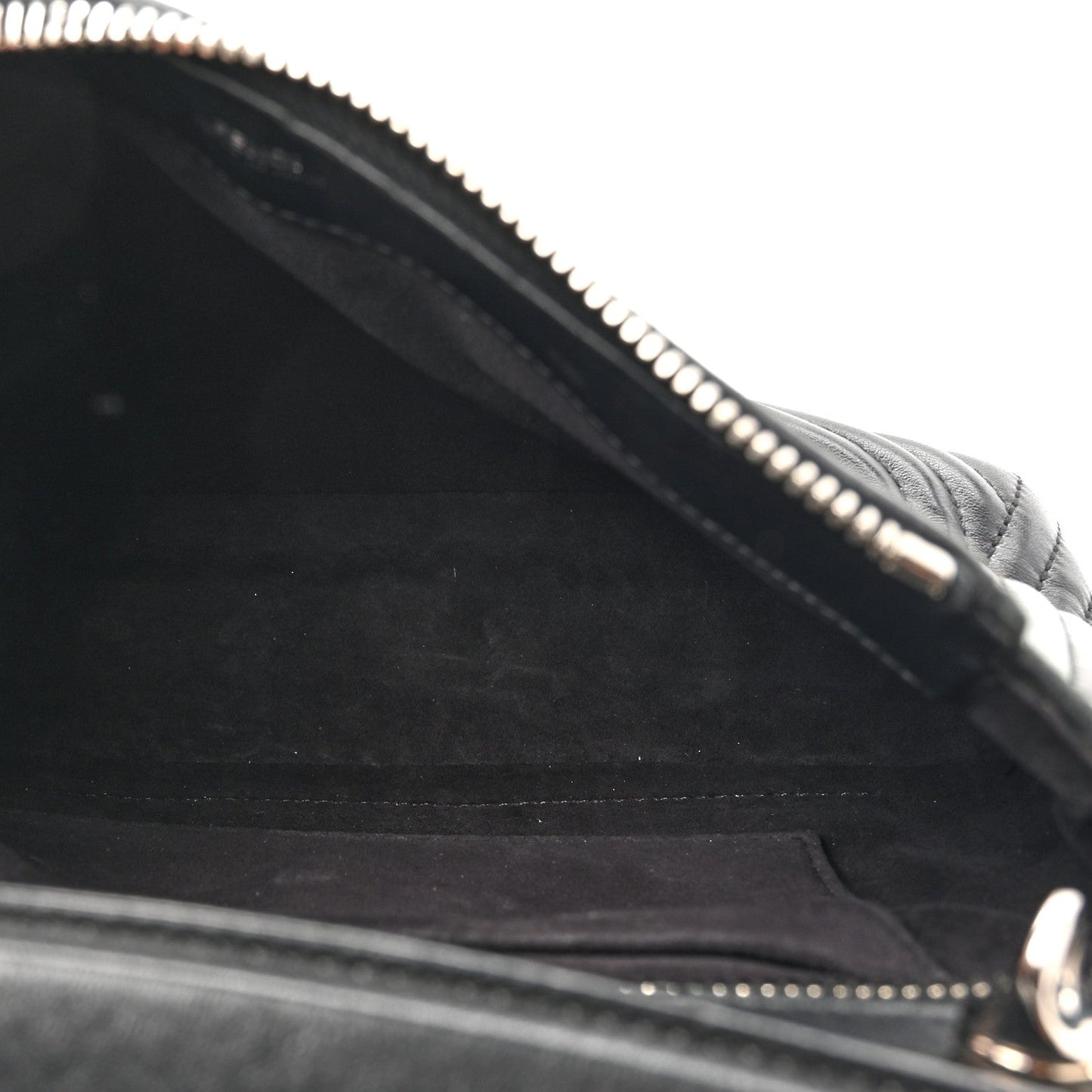 Fendi Shiny Nappa Trapuntata Chain Small DotCom  Chain Satchel Black