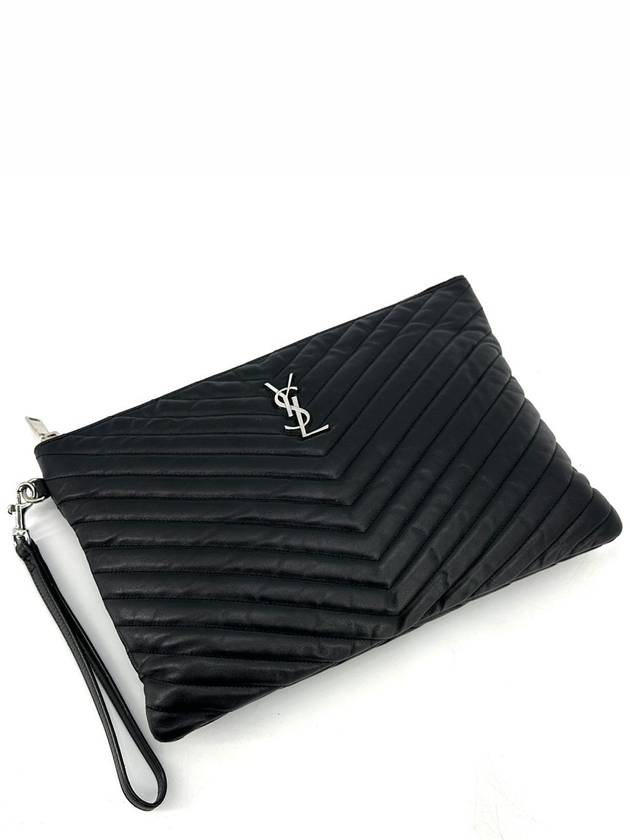 Luxury Saint Laurent Trending 2025 Monogram silver clutch new medium 559193