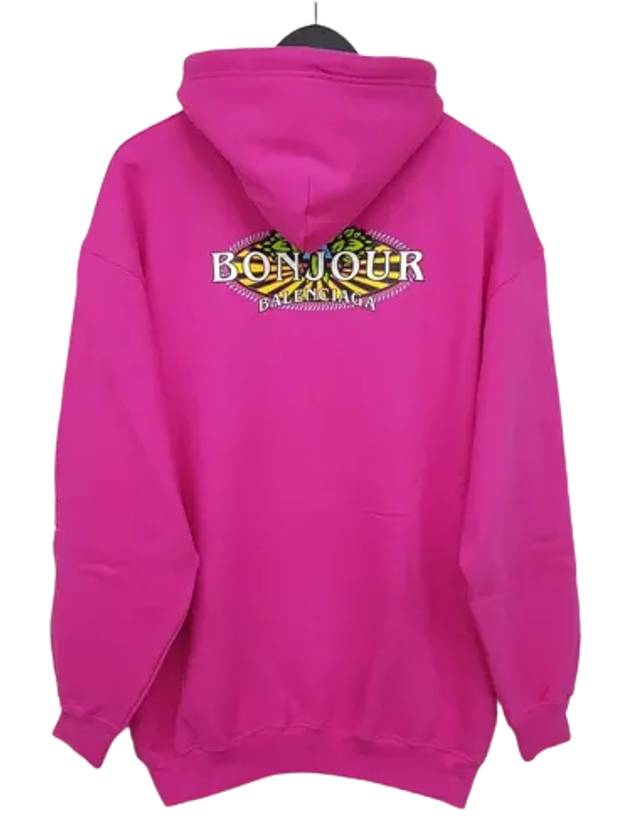 Luxury Balenciaga Trending 2026 Bonjour Oversized Hoodie Pink