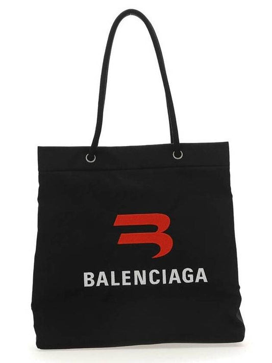 Luxury Balenciaga Trending 2026 Explorer Embroidered Logo Tote Bag Black
