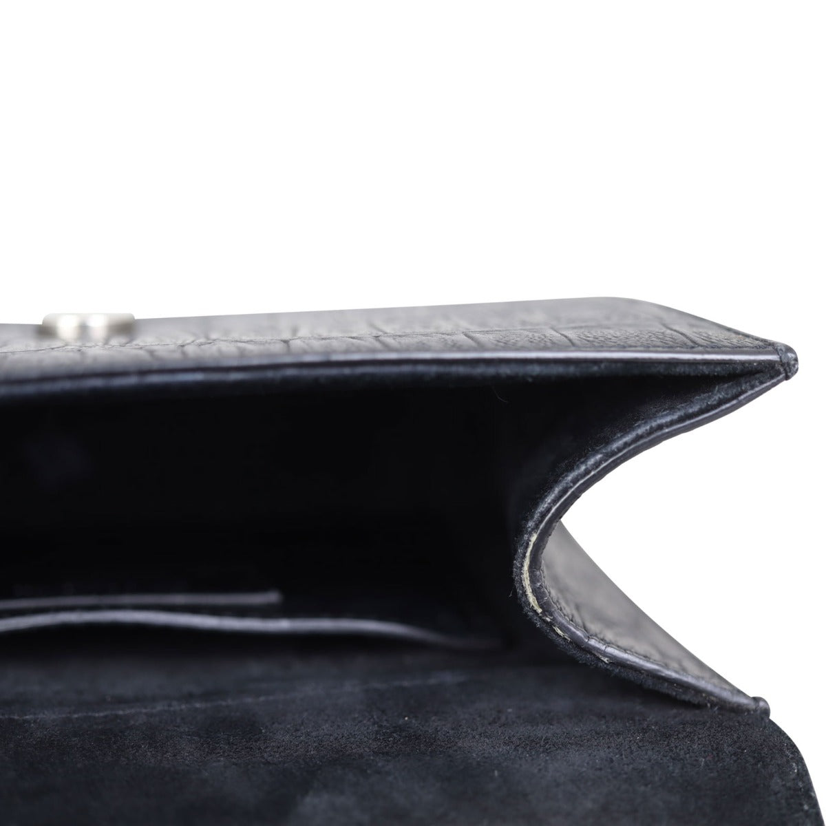 Saint Laurent Kate Tassel Chain Bag Small Croc-Embossed