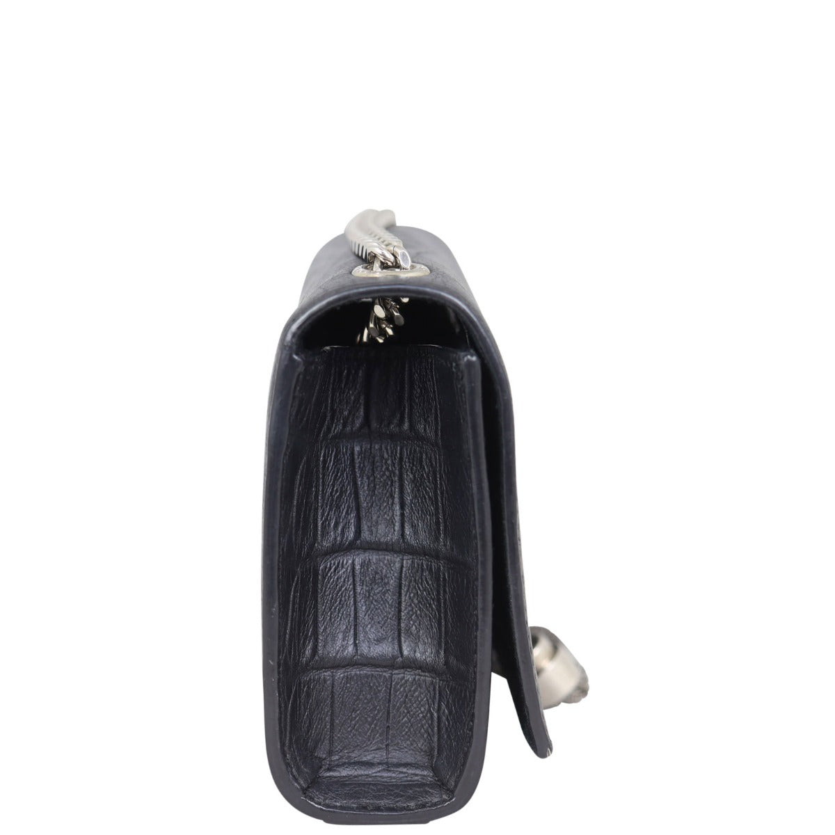 Saint Laurent Kate Tassel Chain Bag Small Croc-Embossed