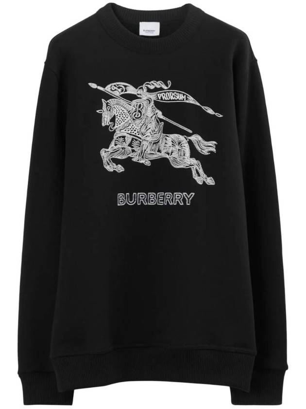 Luxury Burberry Embroidered EKD Logo Sweatshirt Black