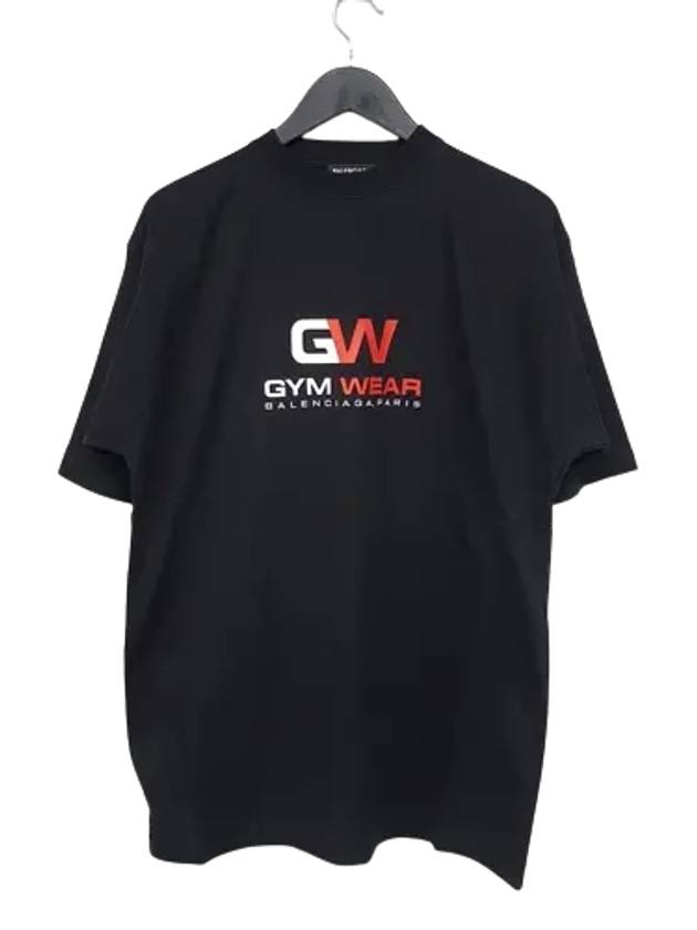 Luxury Balenciaga Trending 2026 Gym Wear Logo Print Short Sleeve T-Shirt Black