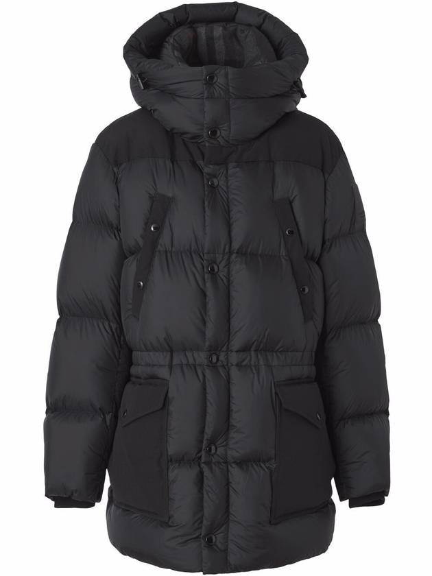 Luxury Burberry Logo Applique Nylon Padding Black