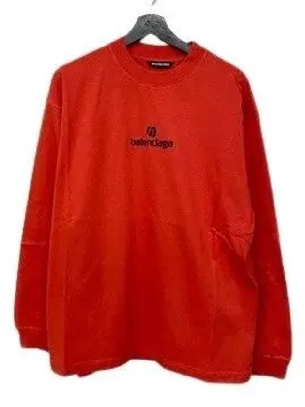 Luxury Balenciaga Trending 2026 Logo Cotton Sweatshirt Red