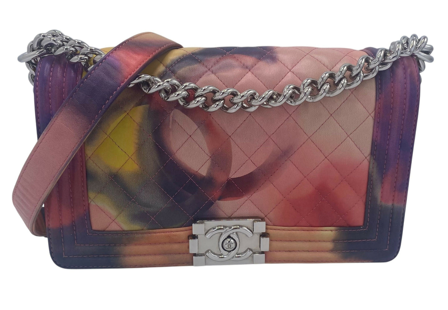 Chanel 15P Limited Edition Flower Power Medium Lambskin Boy Flap Bag