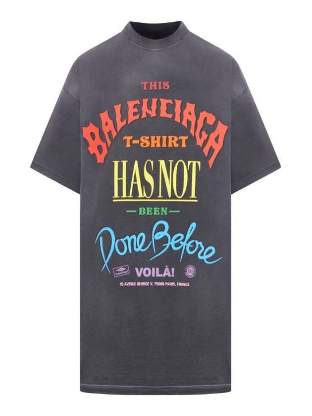 Luxury Balenciaga Trending 2026 Slogan Print Oversized Short Sleeve T-Shirt Black