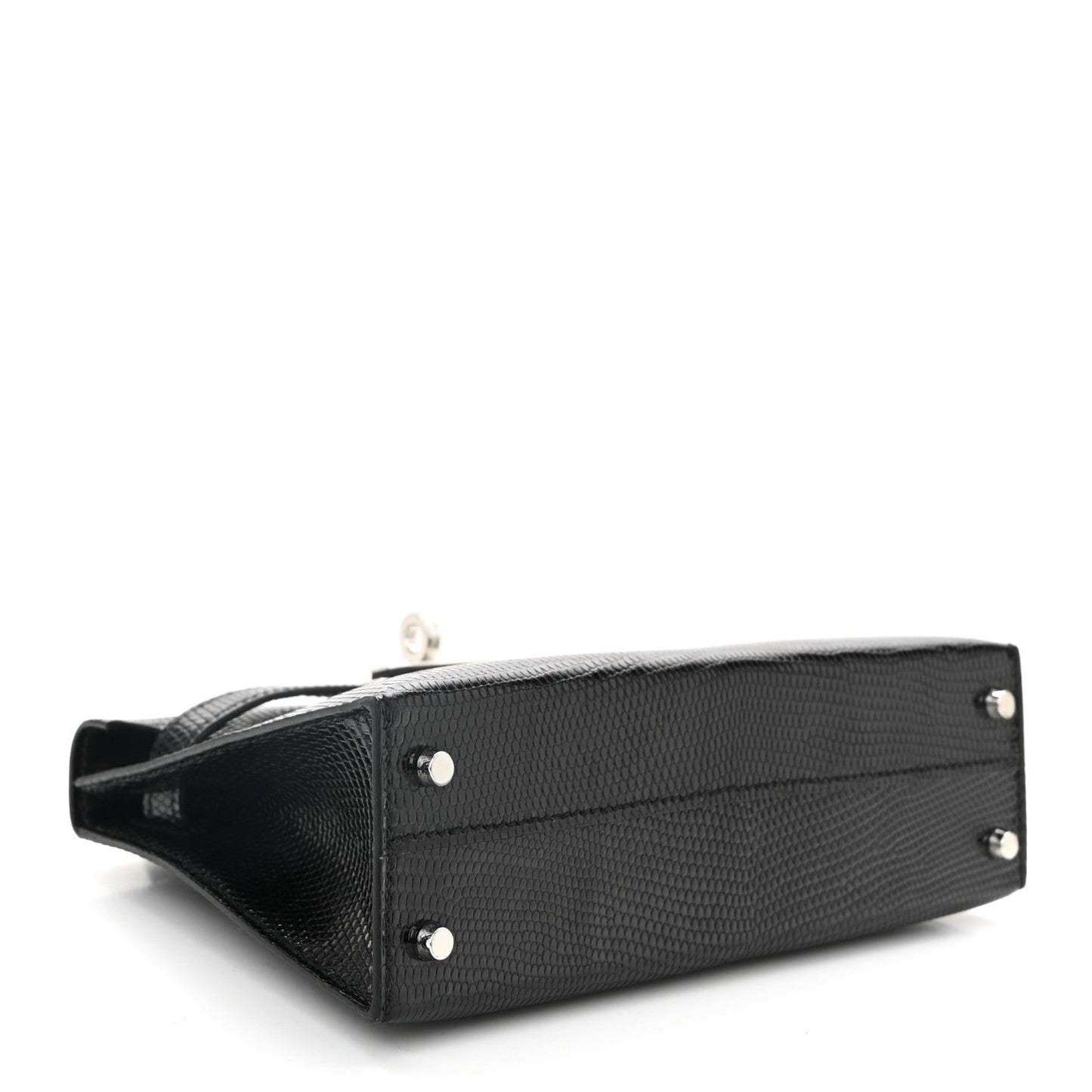 Hermes Shiny Lizard Mini Kelly Sellier 20 Black