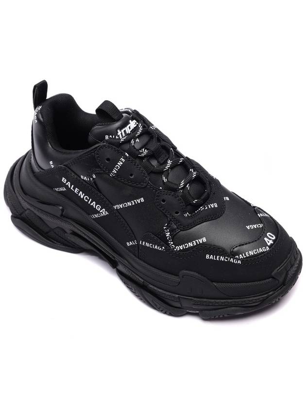 Luxury Balenciaga Trending 2026 Allover Logo Triple S Low Top Sneakers Black