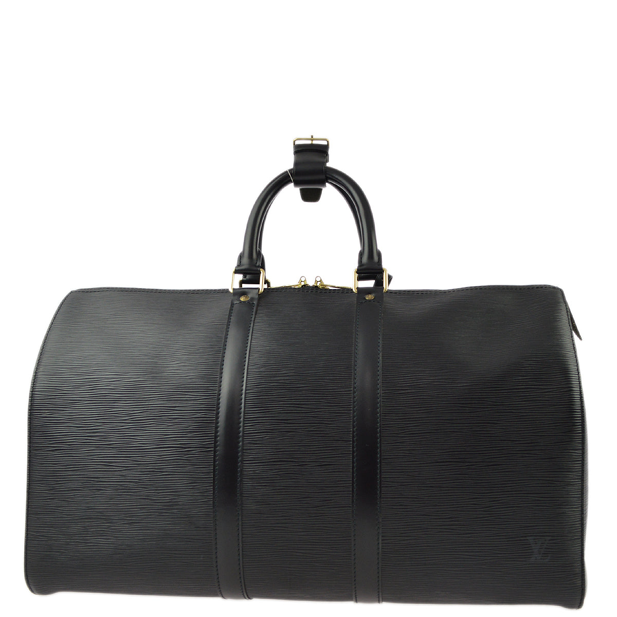 Louis Vuitton Black Epi Keepall 45 Travel Duffle Handbag M42972