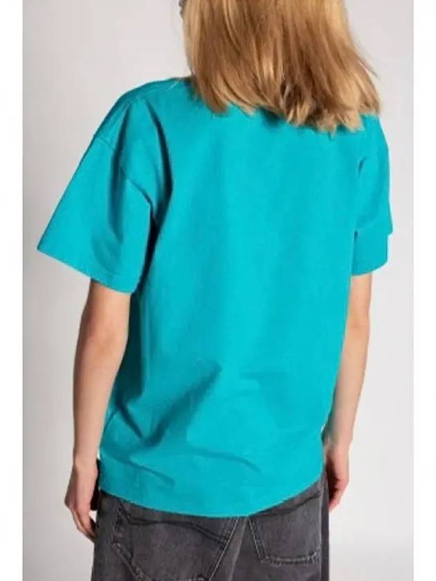 Luxury Balenciaga Trending 2026 Logo Short Sleeve T-Shirt Blue