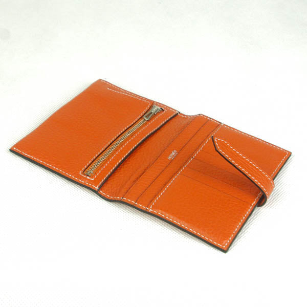 Luxury Hermes Wallet H009 Wallet Cow Leather Orange