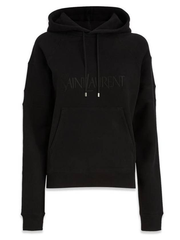 Luxury Saint Laurent Trending 2025 Front Logo Cotton Hoodie Black