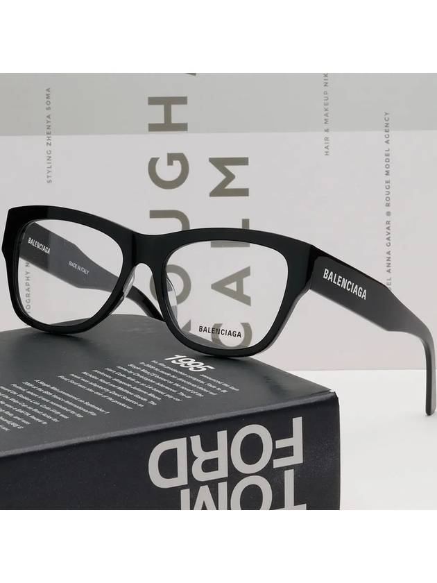 Luxury Balenciaga Trending 2026 Acetate Square Eyeglasses Black
