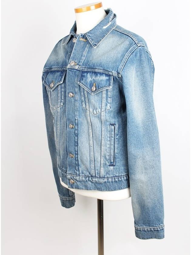 Luxury Balenciaga Trending 2026 Wave logo denim jacket 46