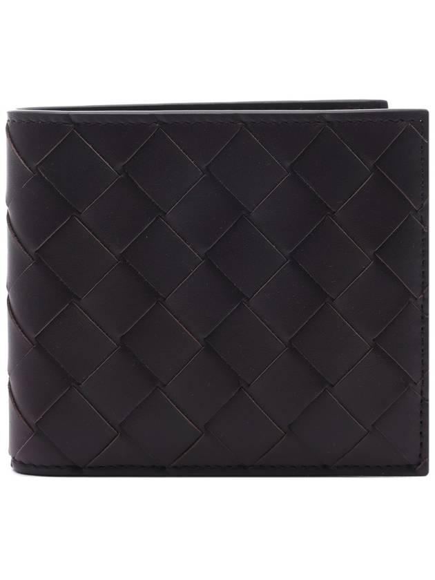 Luxury Bottega Veneta Intrecciato Leather Half Wallet Brown