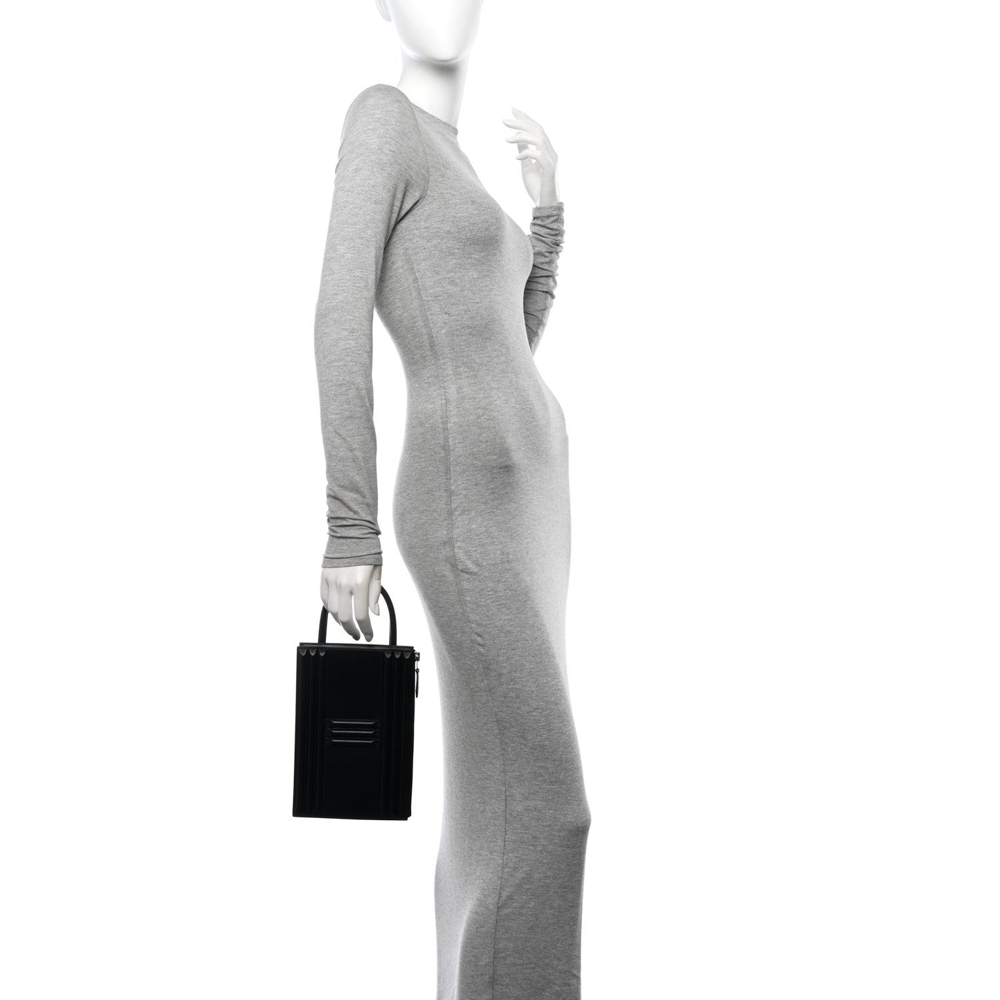 Hermes Tadelakt Kelly Cadena Clutch Black