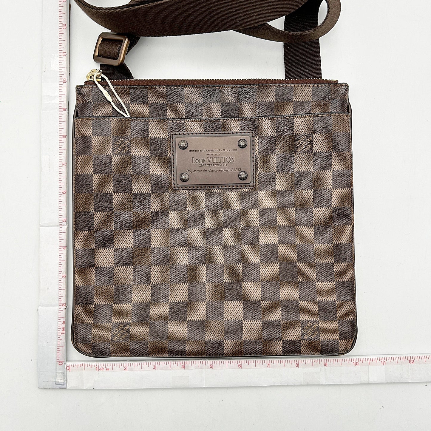 Louis Vuitton | Bags | Louis Vuitton Damier Ebene Brooklyn Pochette Plate Flat Messenger B04206HHVB