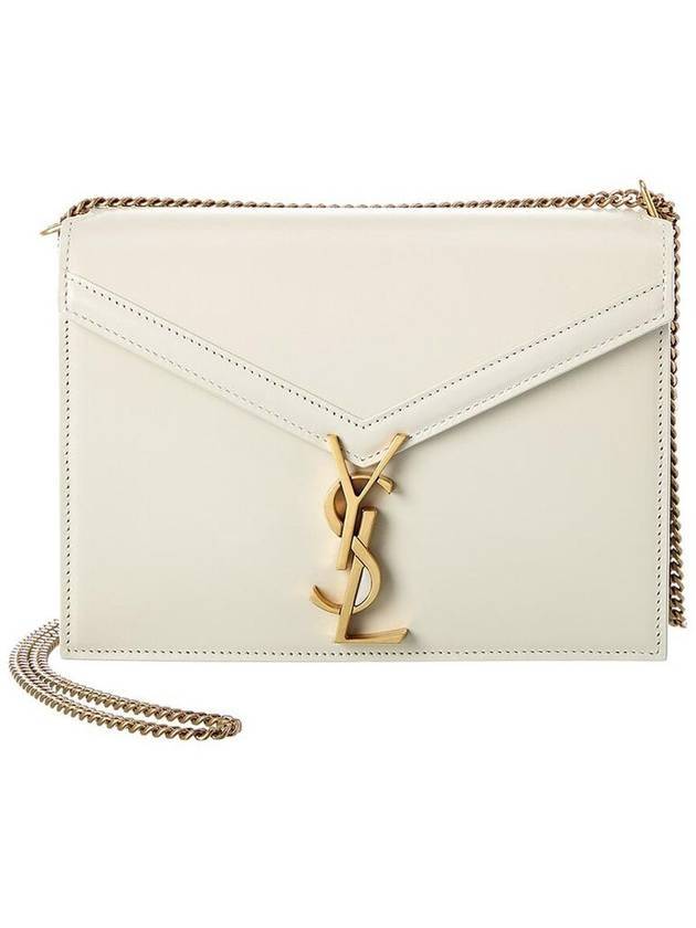 Luxury Saint Laurent Trending 2025 Cassandra Medium Chain Bag in Grain de Poudre Embossed Leather Ivory