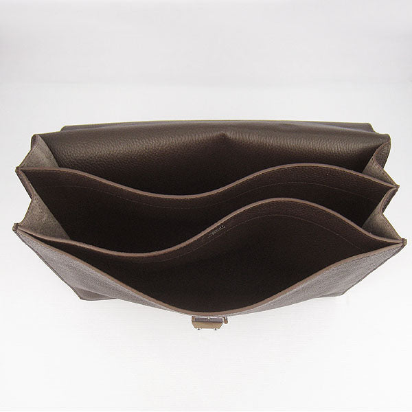 Luxury Hermes Briefcases 2813 Unisex Briefcase Coffee