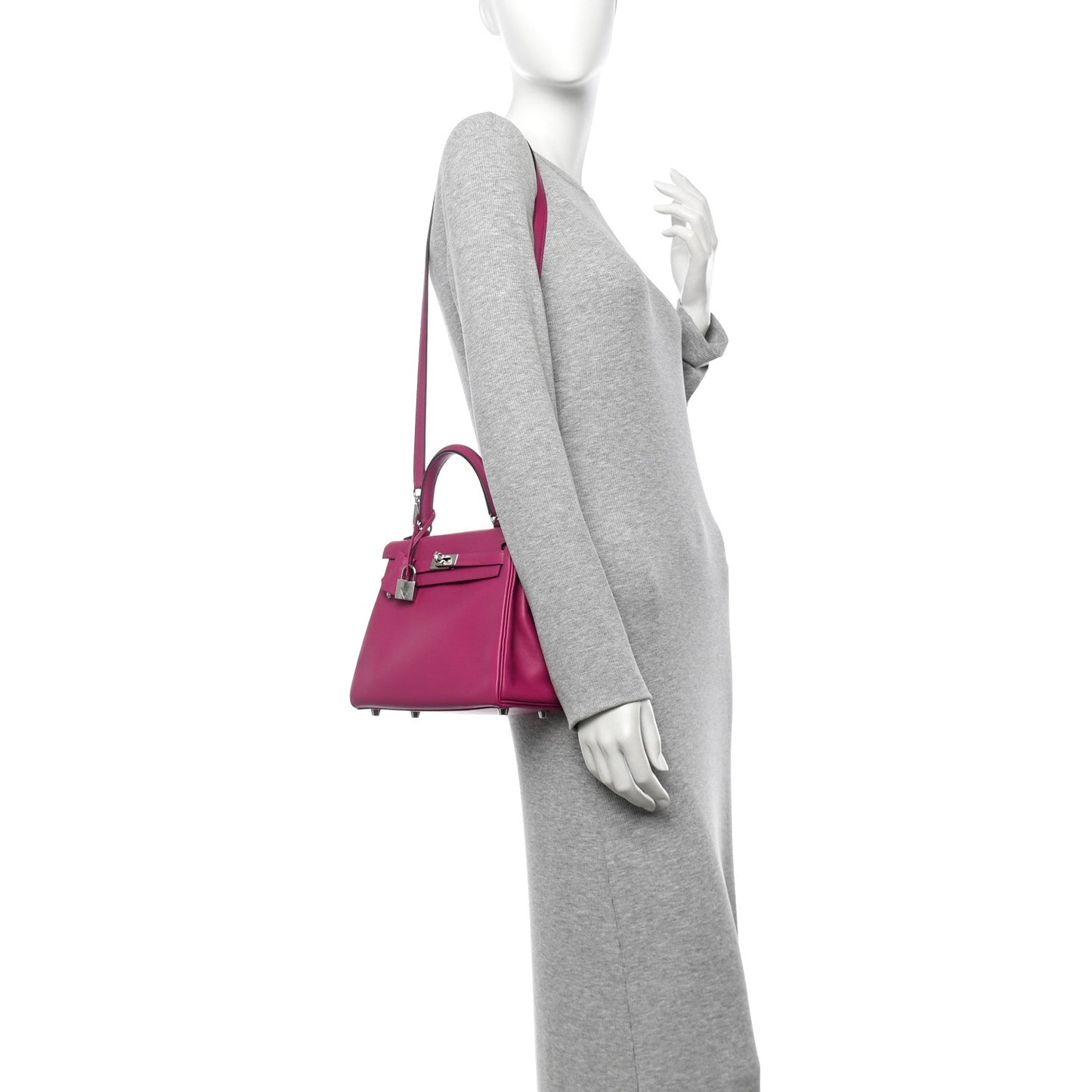 Hermes Swift Kelly Retourne 25 Rose Pourpre