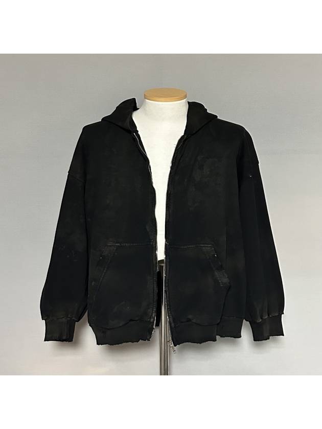 Luxury Balenciaga Trending 2026 Mud Distressed Hooded Zip Up 100