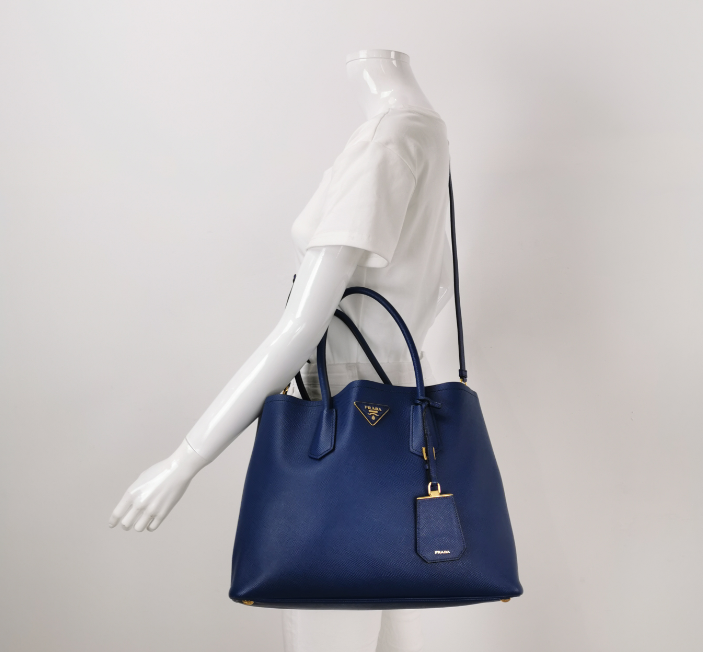 Prada Double Bag 35cm Blue 250209781055605