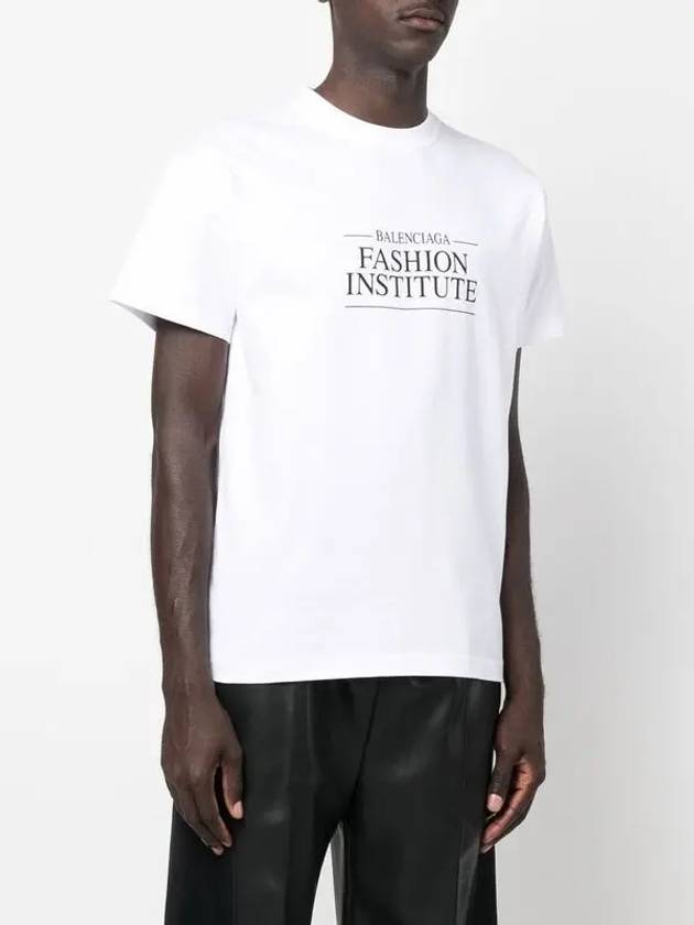 Luxury Balenciaga Trending 2026 Fashion Institute Medium Fit Short Sleeve T-Shirt White
