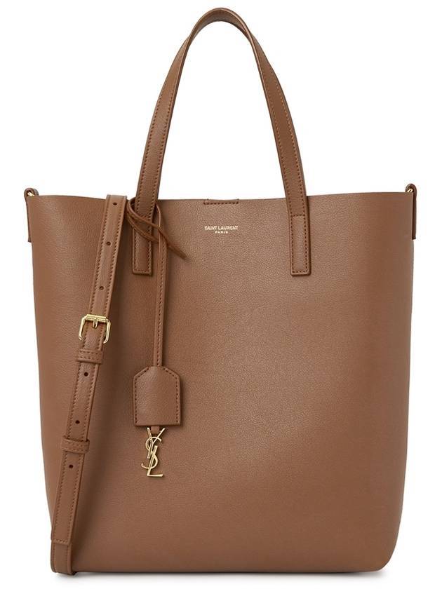 Luxury Saint Laurent Trending 2025 Shopping Toy Supple Leather Tote Bag Brown
