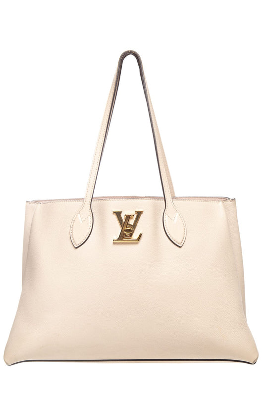 Louis Vuitton Taupe Lock Me Shopper Tote