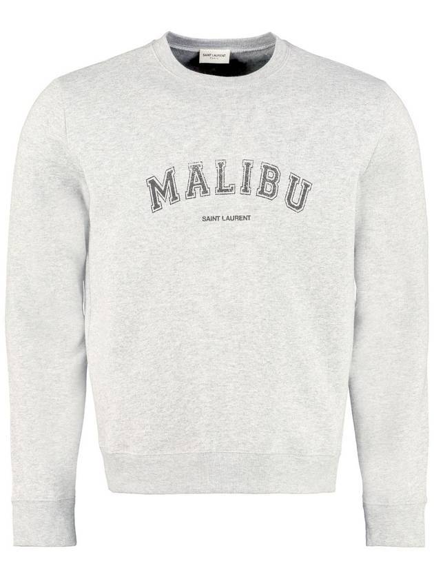Luxury Saint Laurent Trending 2025 Malibu Graphic Crew Neck Sweatshirt Grey