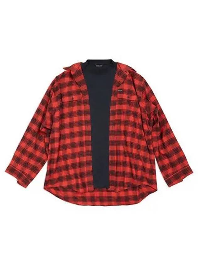 Luxury Balenciaga Trending 2026 Trompe L'Oeil Long Sleeve Shirt Red