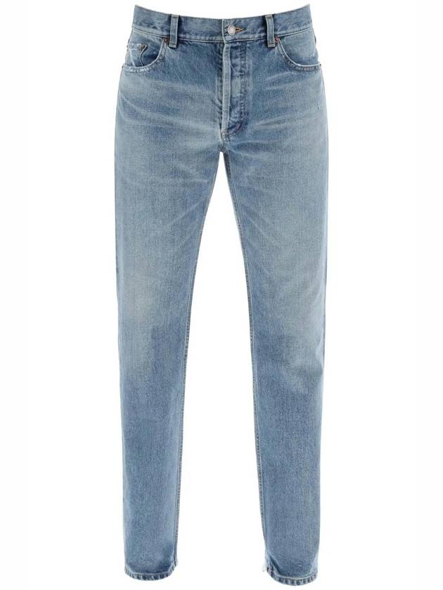 Luxury Saint Laurent Trending 2025 Cotton Straight Leg Jeans Blue
