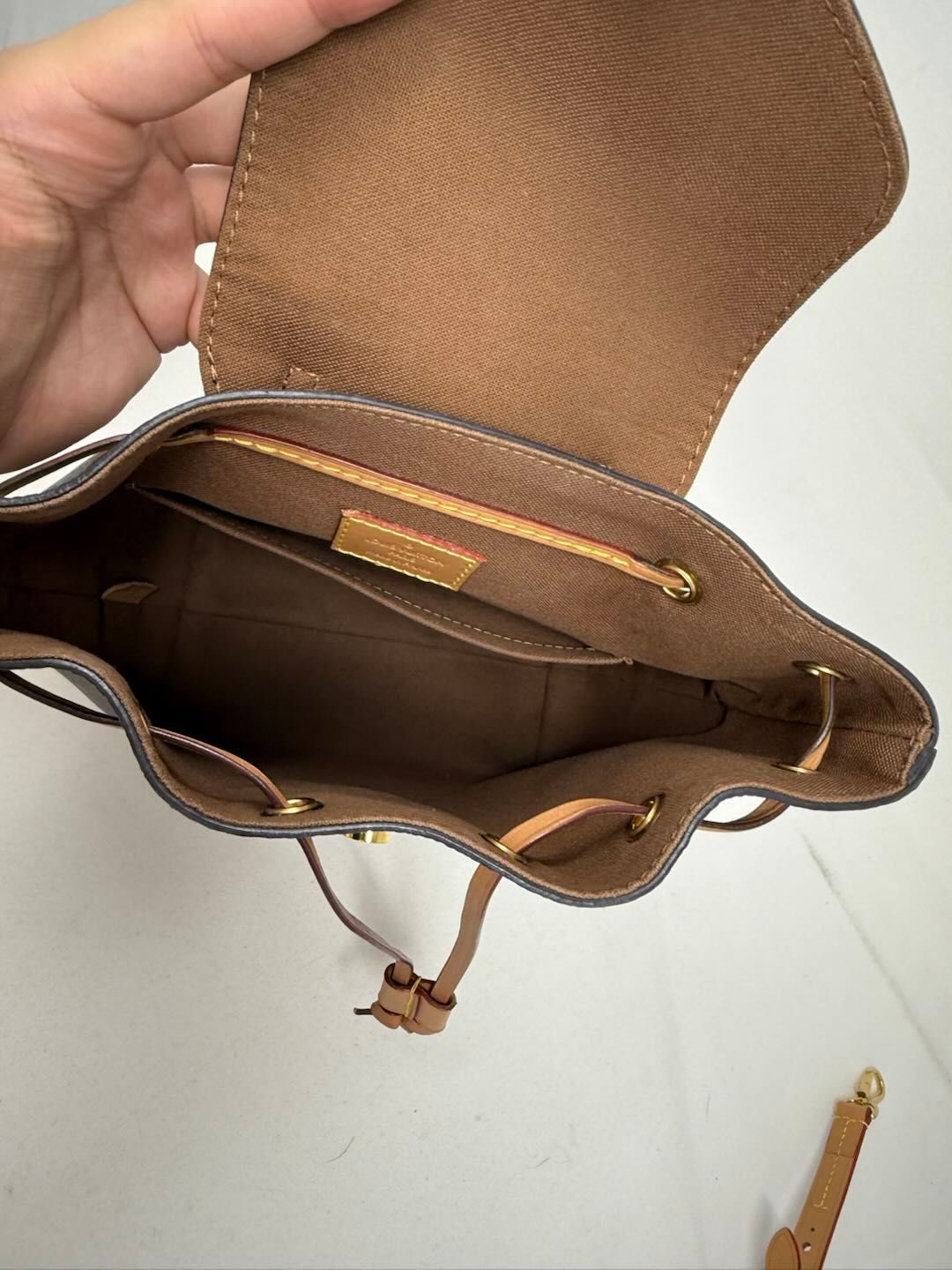 LOUIS VUITTON Monogram Montsouris BB Backpack Natural B21-80