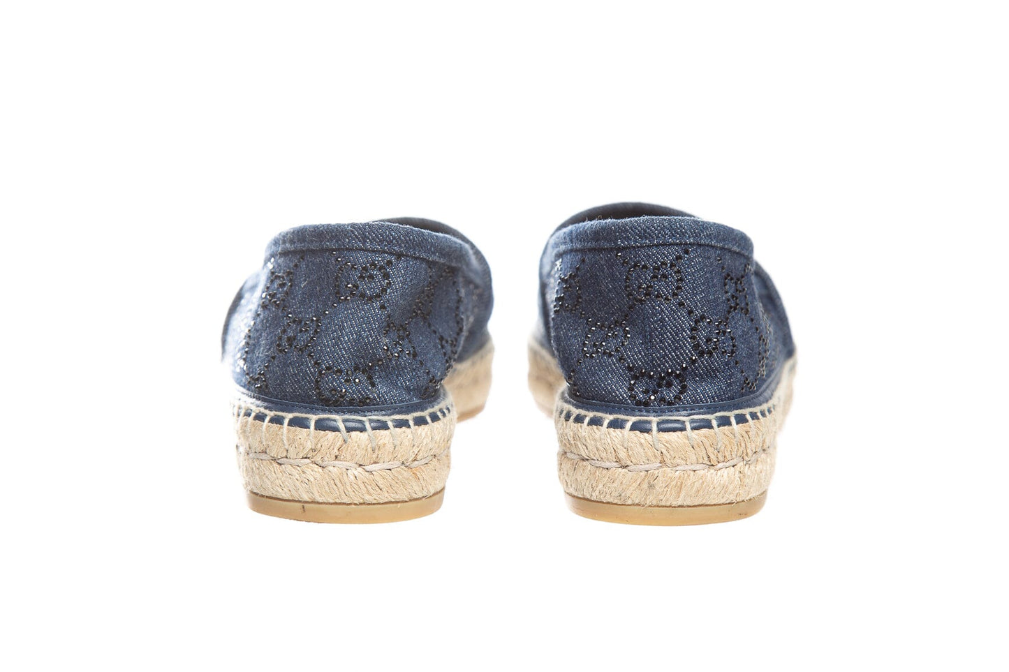 Gucci Denim Crystal GG Espadrille SZ 39
