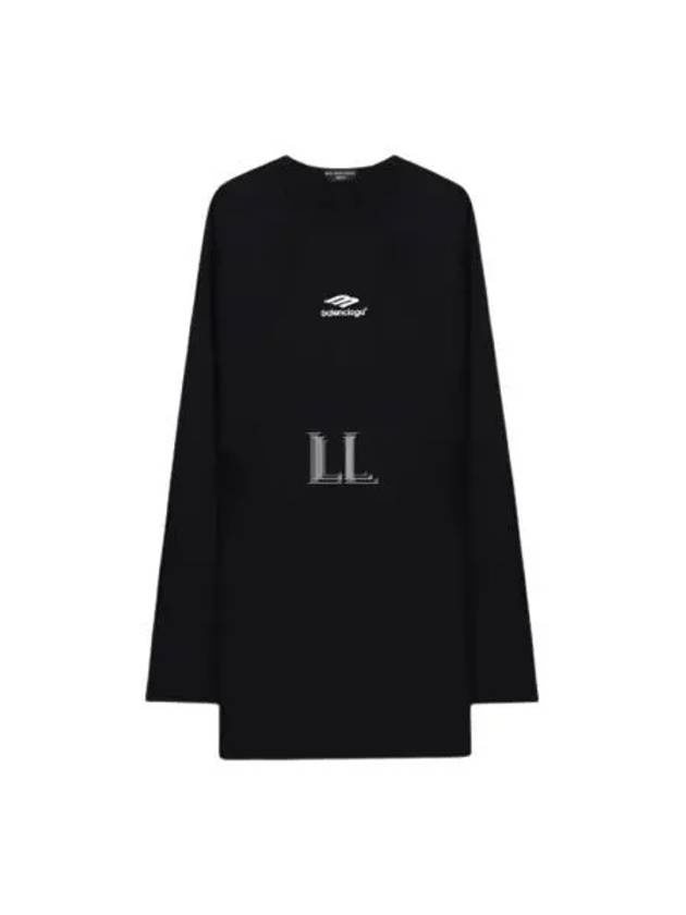 Luxury Balenciaga Trending 2026 Icon Flat Long Sleeve T-Shirt Black