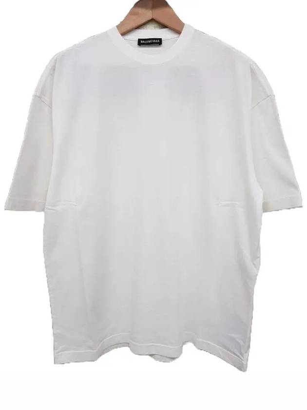 Luxury Balenciaga Trending 2026 Back Logo Short Sleeve T-Shirt White